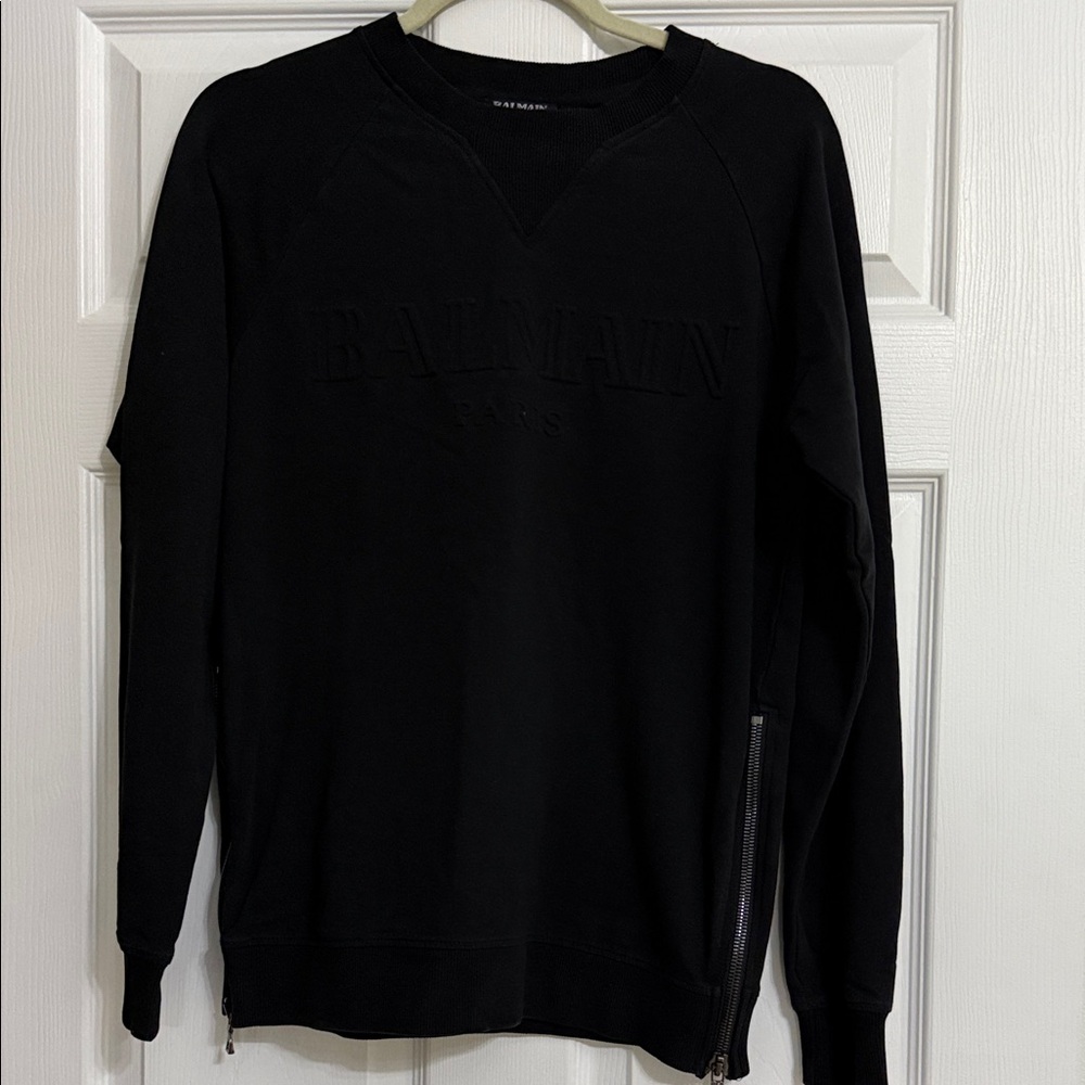 Balmain Men's Black Crewneck Sweater